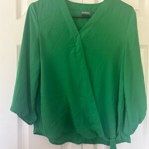 Soho Vibrant Green Wrap Blouse